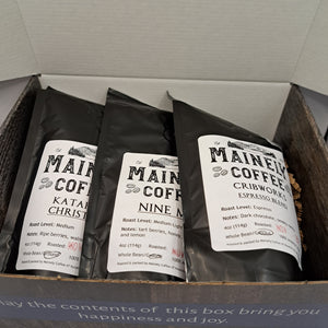 Coffee Sampler Gift Boxes include 3 - 4oz bags of coffee. 
